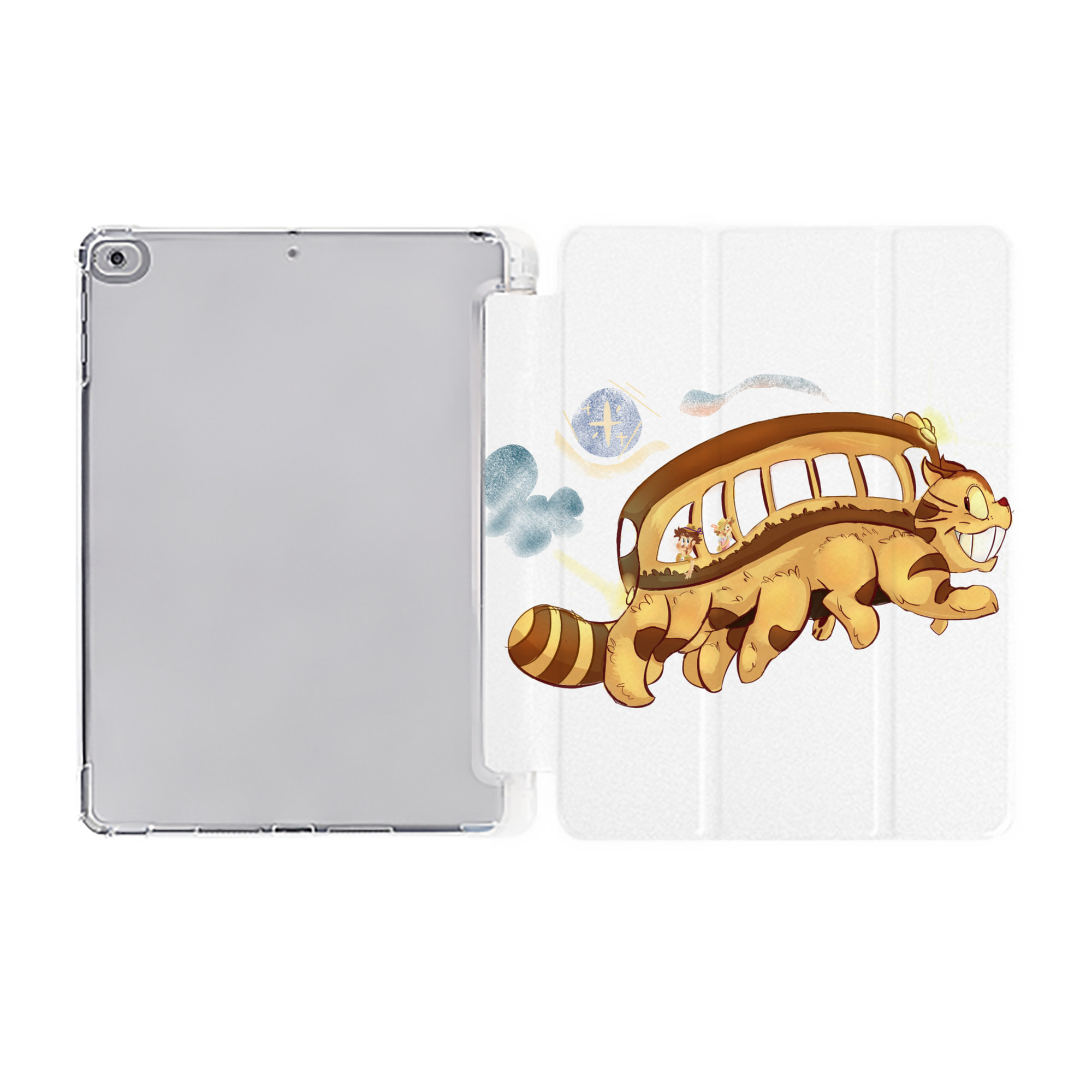 （画像用） となりのトトロ 草壁メイ 草壁サツキ My Neighbor Totoro Satsuki Kusakabe Mei Kusakabe IPad ケース ペン収納付き 三つ折りスタンド PUレザー×シリコン 対応機種9.5/10.5/10.9インチ